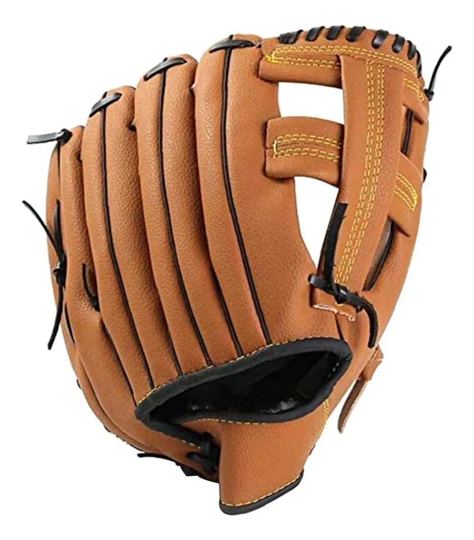 Luva de Beisebol e Softbol, 12.5 Polegadas Luva de Arremessador de Softbol Reforçada com Couro Sintético Sólido Macio para Adultos, Cor Marrom L