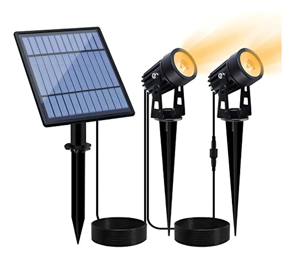 Luzes solares Aponuo, holofotes solares LED de 2W, luzes Pai