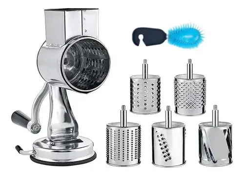 Ralador de queijo Aloha com base de sucção e kit de 5 tambores Utensílios de cozinha Utensílios de cozinha Utensílios de cozinha multifuncionais