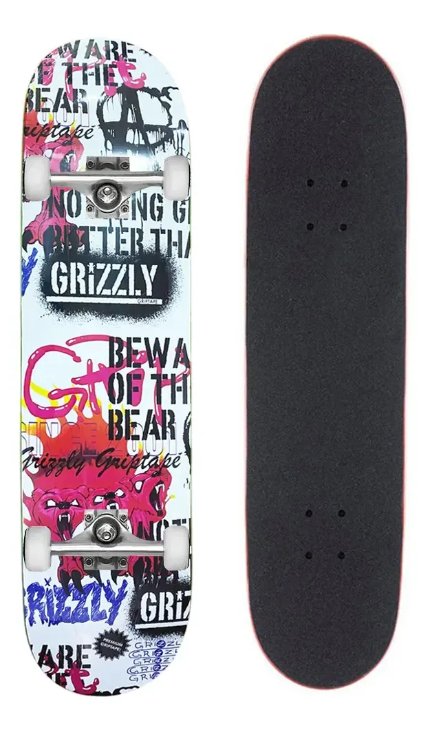 Prancha de skate completa Grizzly Griptape Beware 8.0