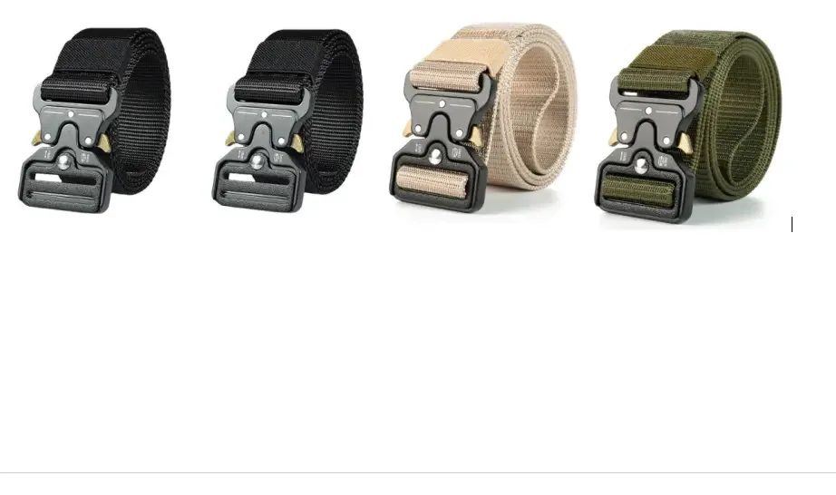 4 cintos táticos ajustáveis, cinto militar de qualidade moderna, 2 pretos, 1 verde, 1 cáqui