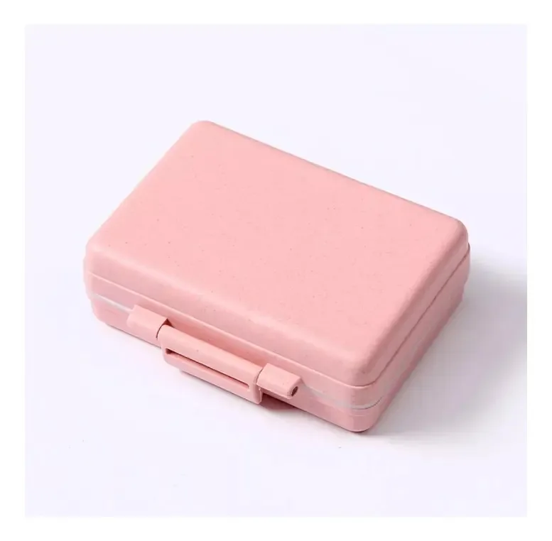 Organizador de comprimidos Caixa de comprimidos com divisão de mini malas rosa