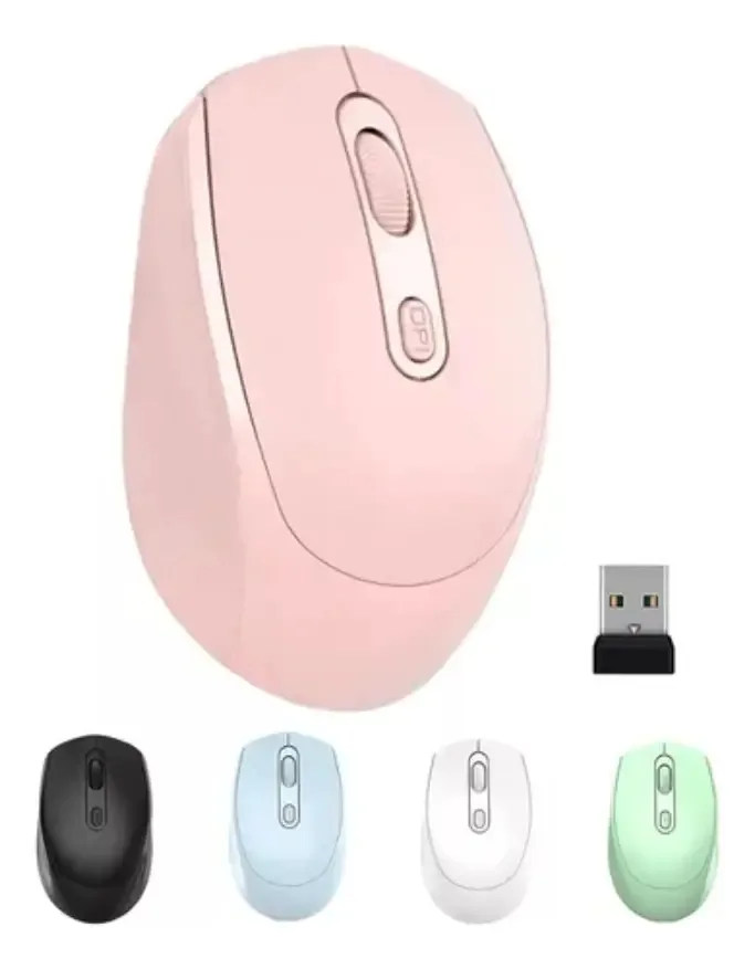 Mouse sem fio portátil e recarregável de 2,4 g Bt Mouse rosa