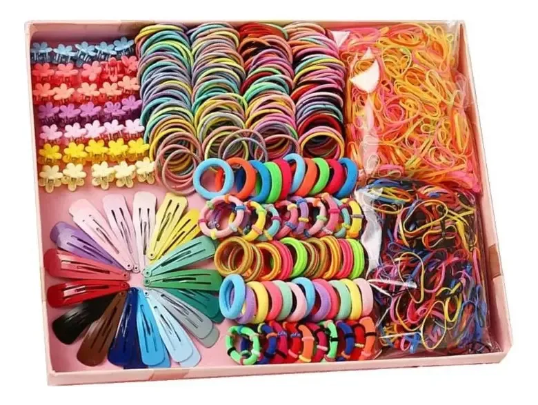 780 unidades de mini gravatas elásticas para cabelo, acessórios femininos, etc., acessórios para meninas, rosquinhas de cabelo