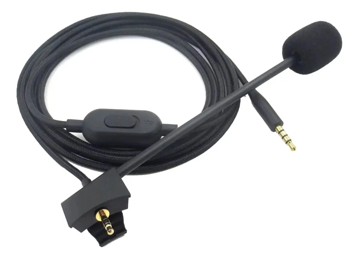 Fones de ouvido HIOPOIUYT Headset Preto com microfone destacável e conector Mini Jack. Ideal para jogos e chamadas.