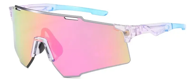 Óculos de ciclismo e corrida com óculos surround - lente rosa