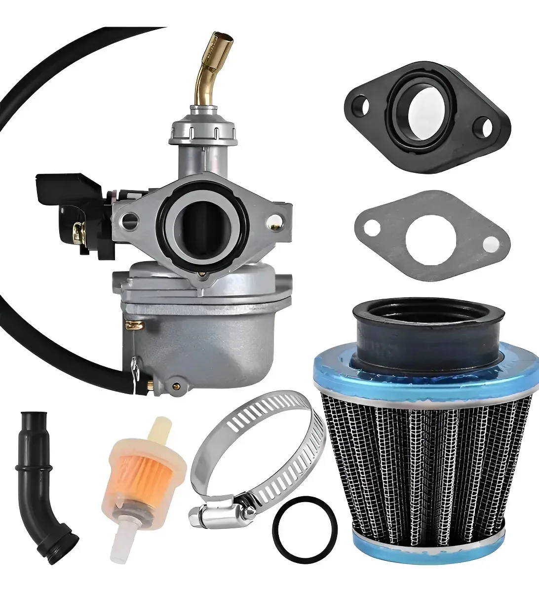 Carburador de carburador Pz19 para 50 70 90 110 cc Atv Quad, acessórios para quadriciclos e quadriciclos de motocross 70 cc 90 cc 110 cc com carburador Pz19 e filtro de ar