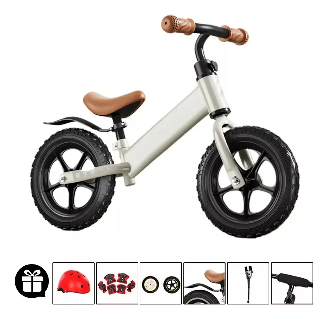 Bicicleta de equilíbrio sem pedais White Trainer para crianças