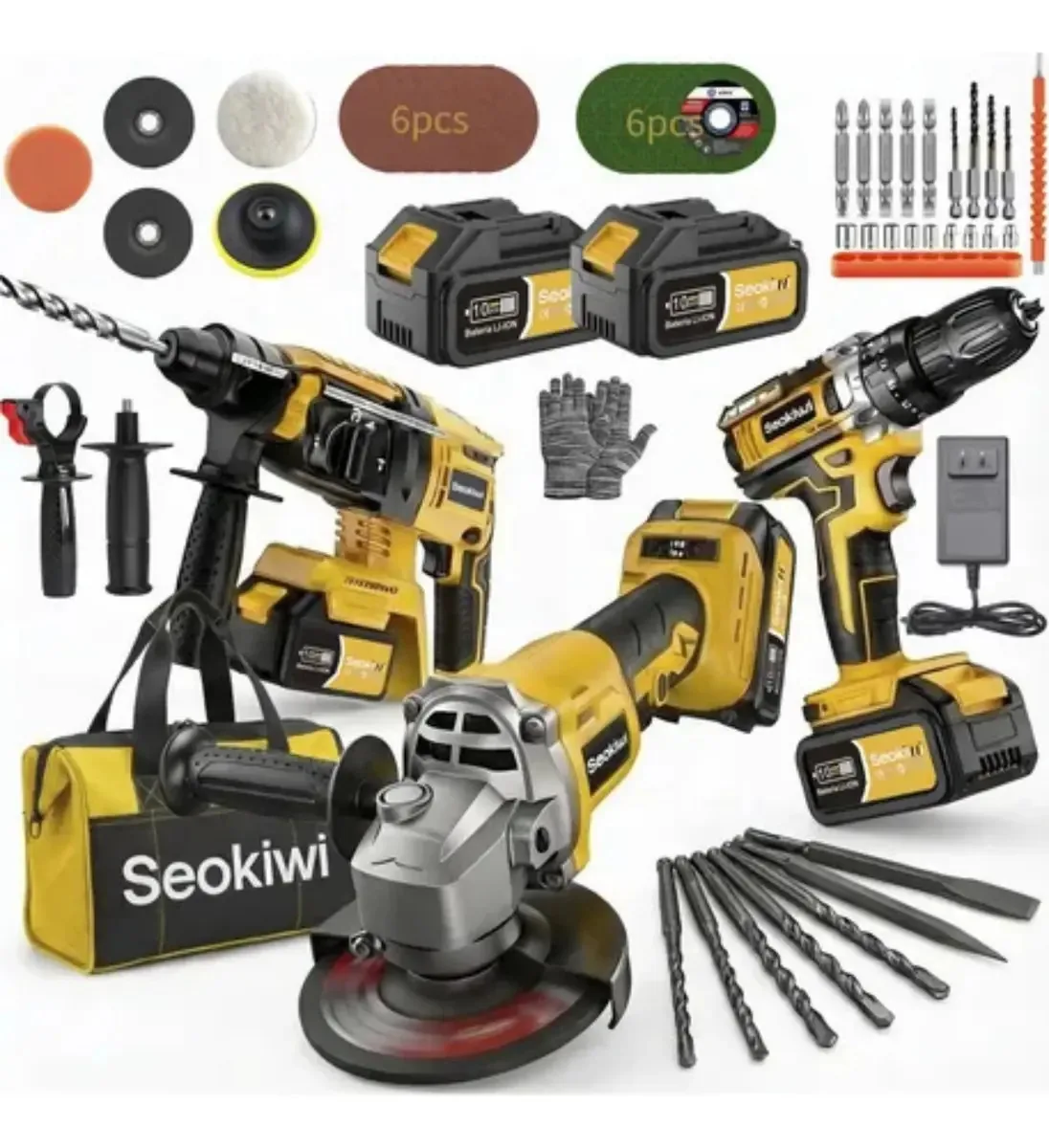 Furadeira de impacto+triturador+martelo rotativo/martelo de demolição amarelo 60hz