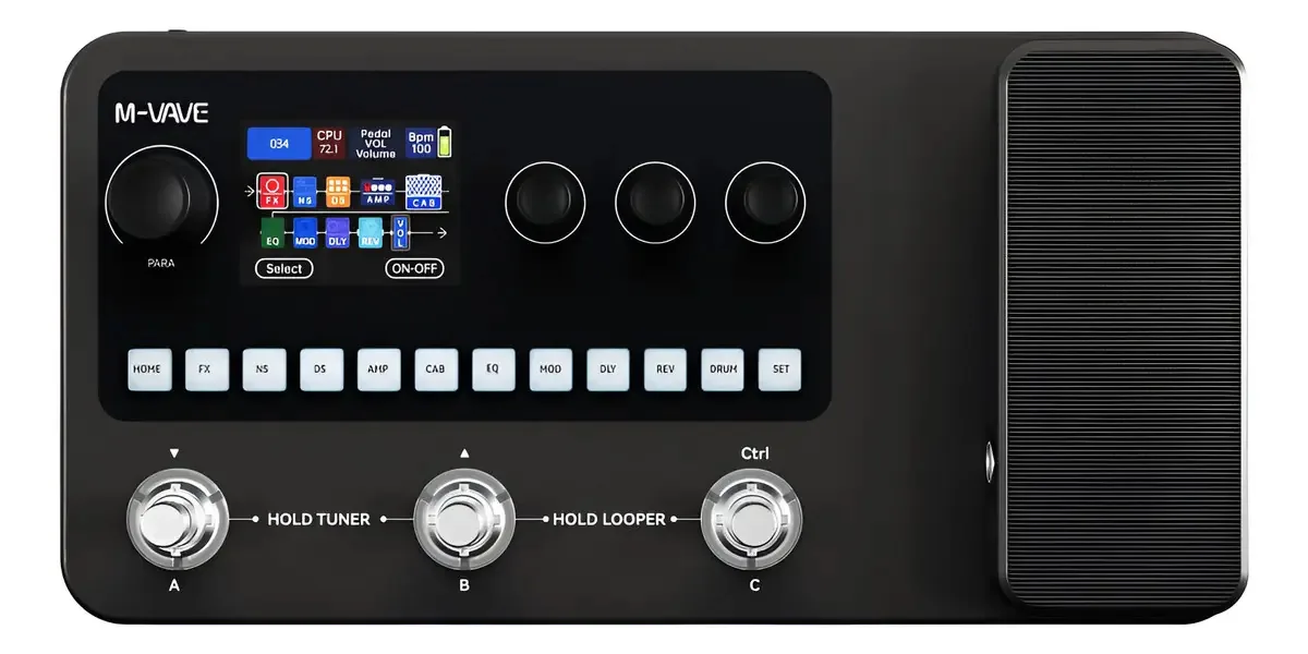 M-vave Mk20 Integral Amp 320 Efeitos de Guitarra/Baixo Cor Preto