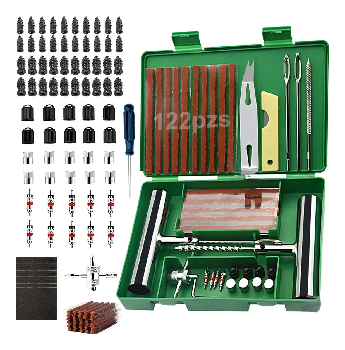 Kit de reparo de pneus para motocicletas automotivas, adesivos universais com borracha e tampa de rosca para carros, ferramentas de reparo Yasiming para pneus furados com caixa, caminhões
