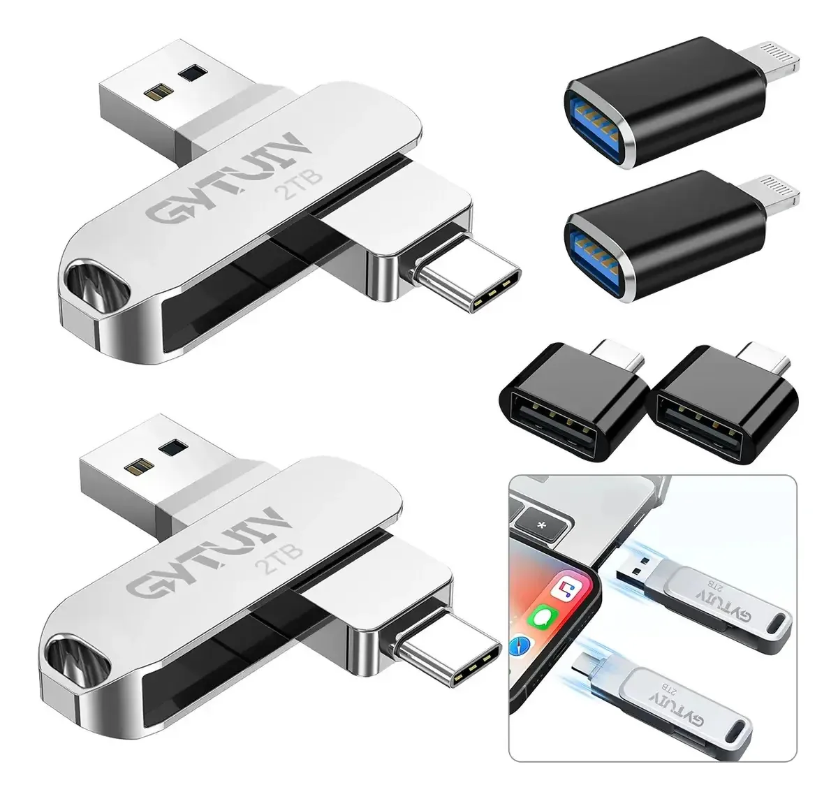 Memória Usb Nuhexry Unidade Flash 3.0 De Alta Velocidade De 2 Tb. Conectividade