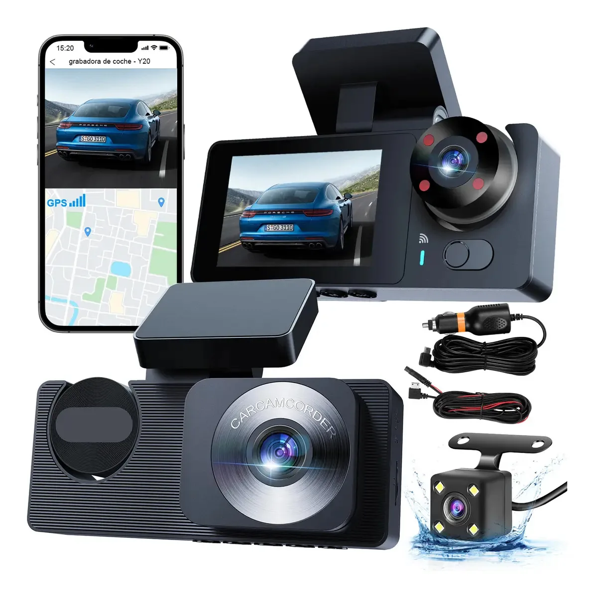 Câmera Dashcamer Y20 com gravador de condução Gytuiv 1080p