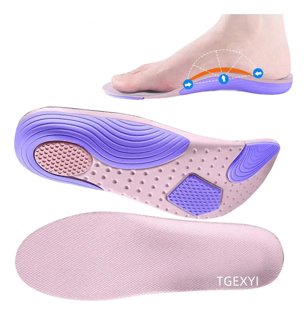 Palmilhas para fascite plantar Tgexyi — palmilhas ortopédicas para pés planos, palmilhas de amortecimento antifadiga, palmilhas de suporte de arco alto (37-38)