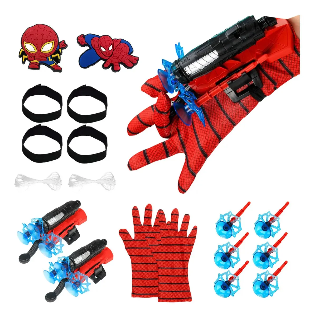 2 peças de luvas Spiderman para crianças, lançador de brinquedos e presente