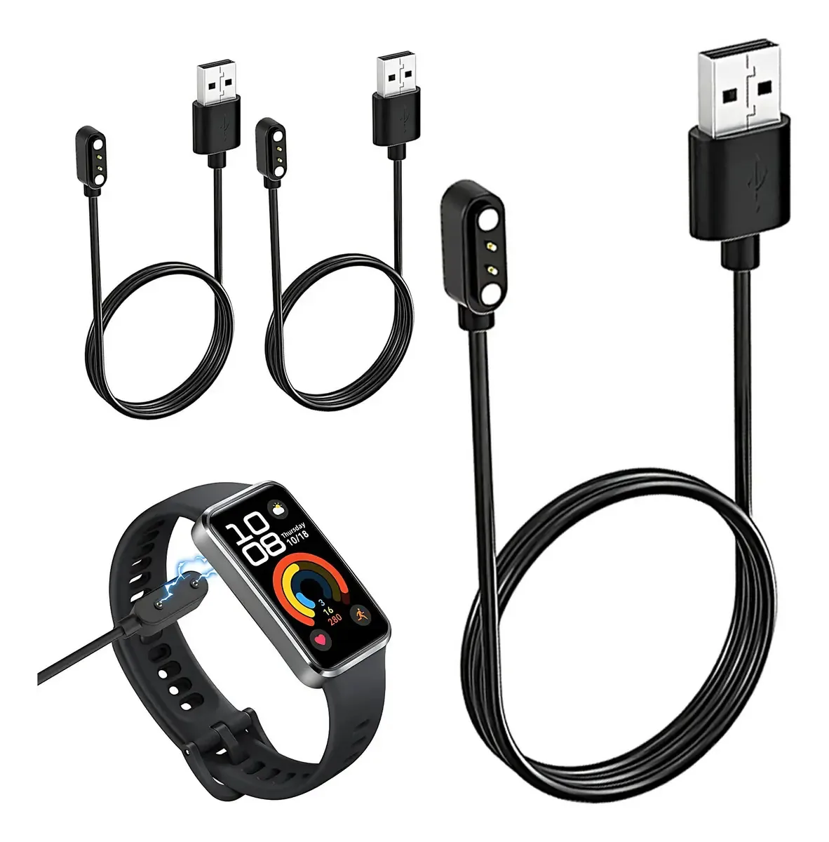 3 carregadores para cabo USB Haylou Solar Ls01 Ls02 Smart Watch
