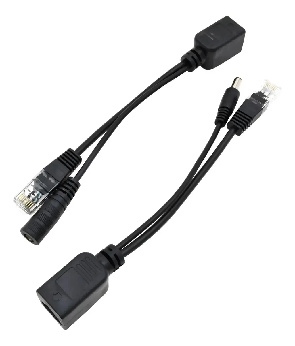 2* Câmeras de segurança com adaptador de alimentação Poe Splitter