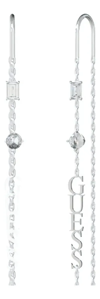 Brincos femininos Guess, joias, brincos banhados, cor prateada, 1