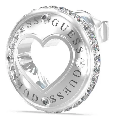 Brincos femininos Guess, joias, brincos banhados, prata, cor 2