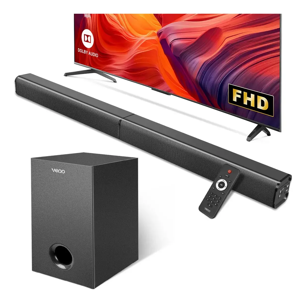 Barra de som Vedd® Woofer Dolby Digital Space Bluetooth Home Theater