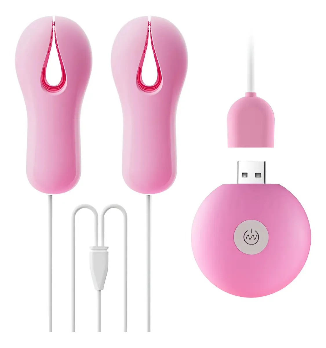 Vibrador com clipe de peito para mulheres, massageador de seios, rosa