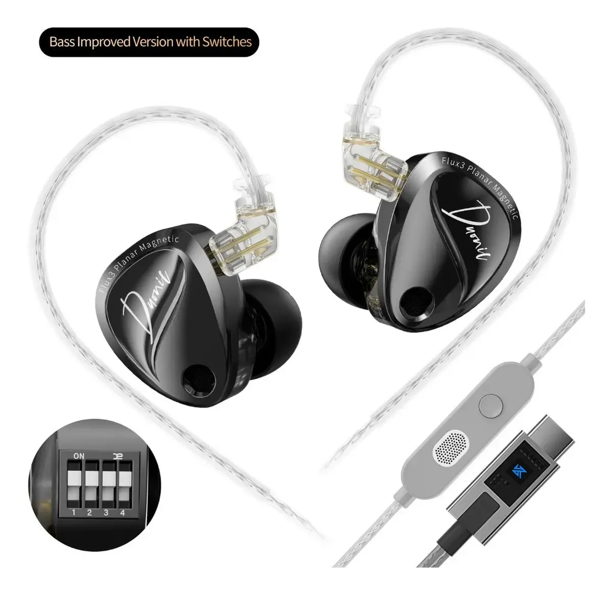 Fones de ouvido Kz Duonic Tuning Version Bass Iem Music Gamer