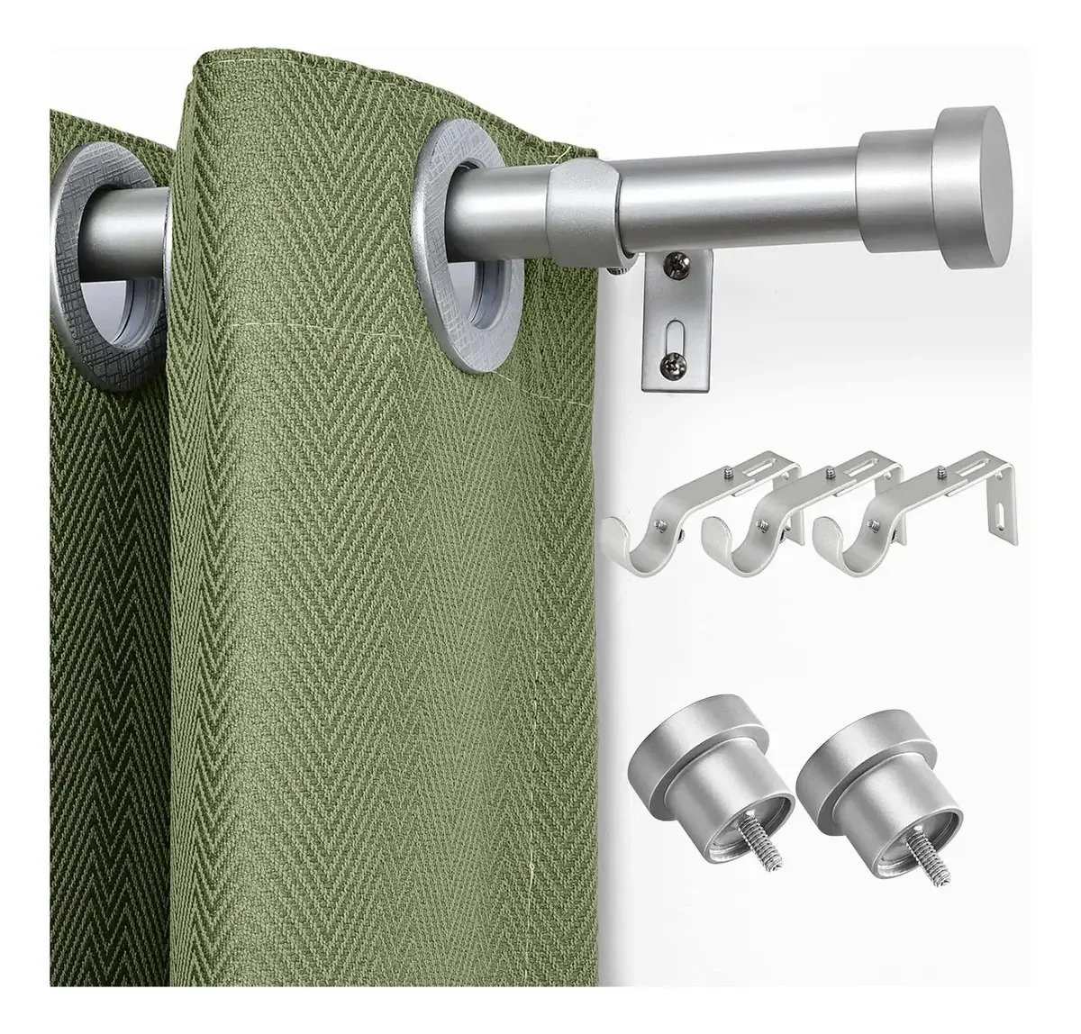 Kit Varão Cortina Completo 1.5m Varao De Canto Barra De Cortina Metálica Móvel Suporte Para Cortina Moderno Varao De Cortina Acessorios Para Cortinas Varal Para Cortina Extensível Sala Quarto 150cm T