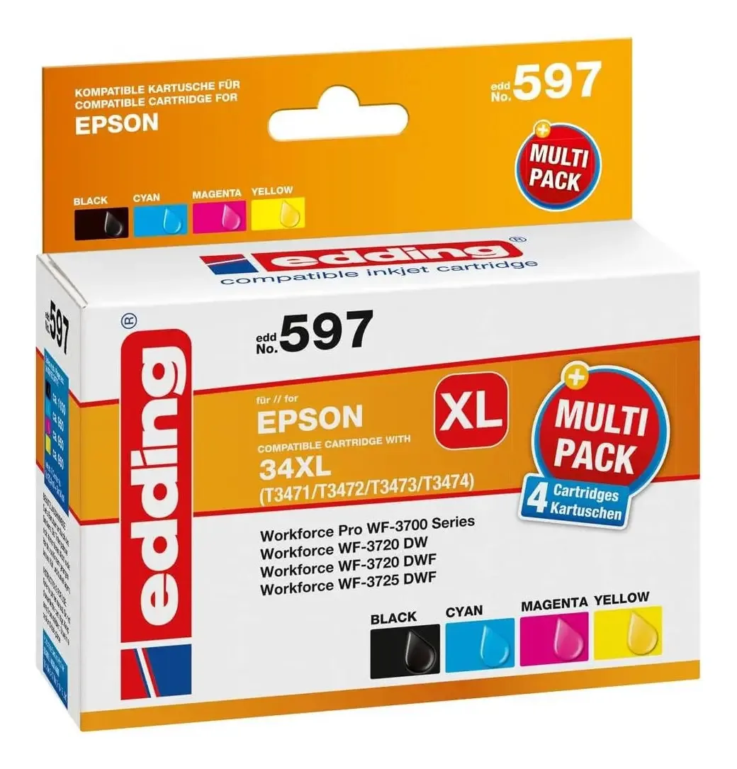 O cartucho de tinta Edding Edd-597 substitui o Epson T31912