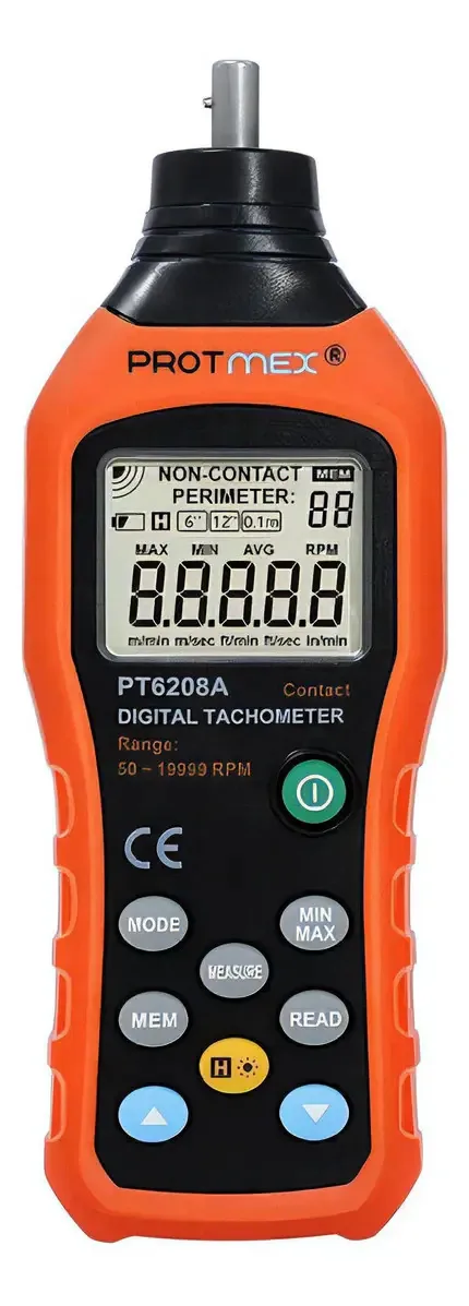 Velocidade de rpm do tacômetro de contato digital Protmex