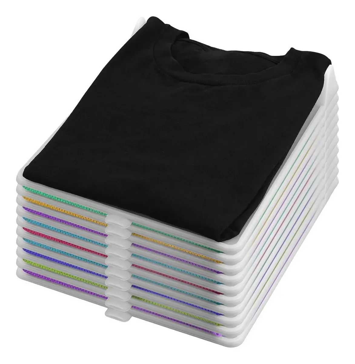 Organizar. Camisetas empilháveis X10 e divisórias | Armário