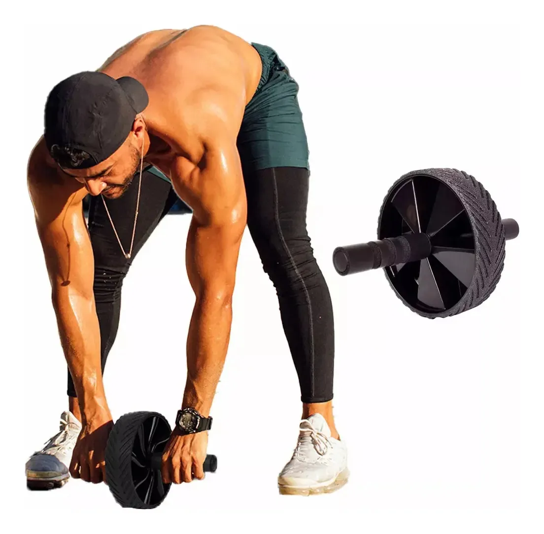 Rolo abdominal Vinsguir para treinamento abdominal, equipamento de exercícios com rodas abdominais para treinamento básico, rolo abdominal para academia doméstica, equipamento
