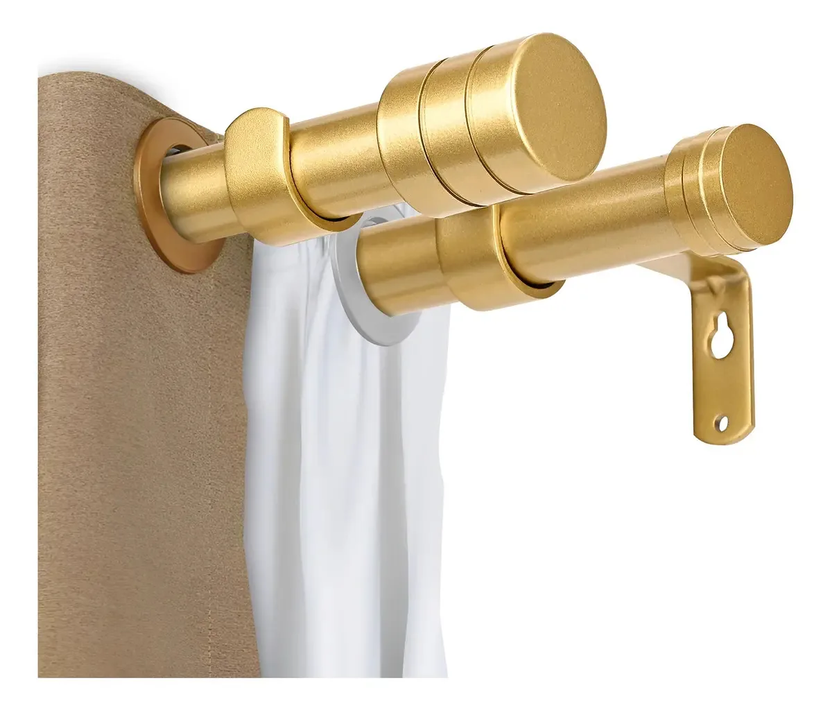 Varão duplo comprimento mínimo 80cm comprimento máximo 392cm KKLUV Cortineros Doubles dourado