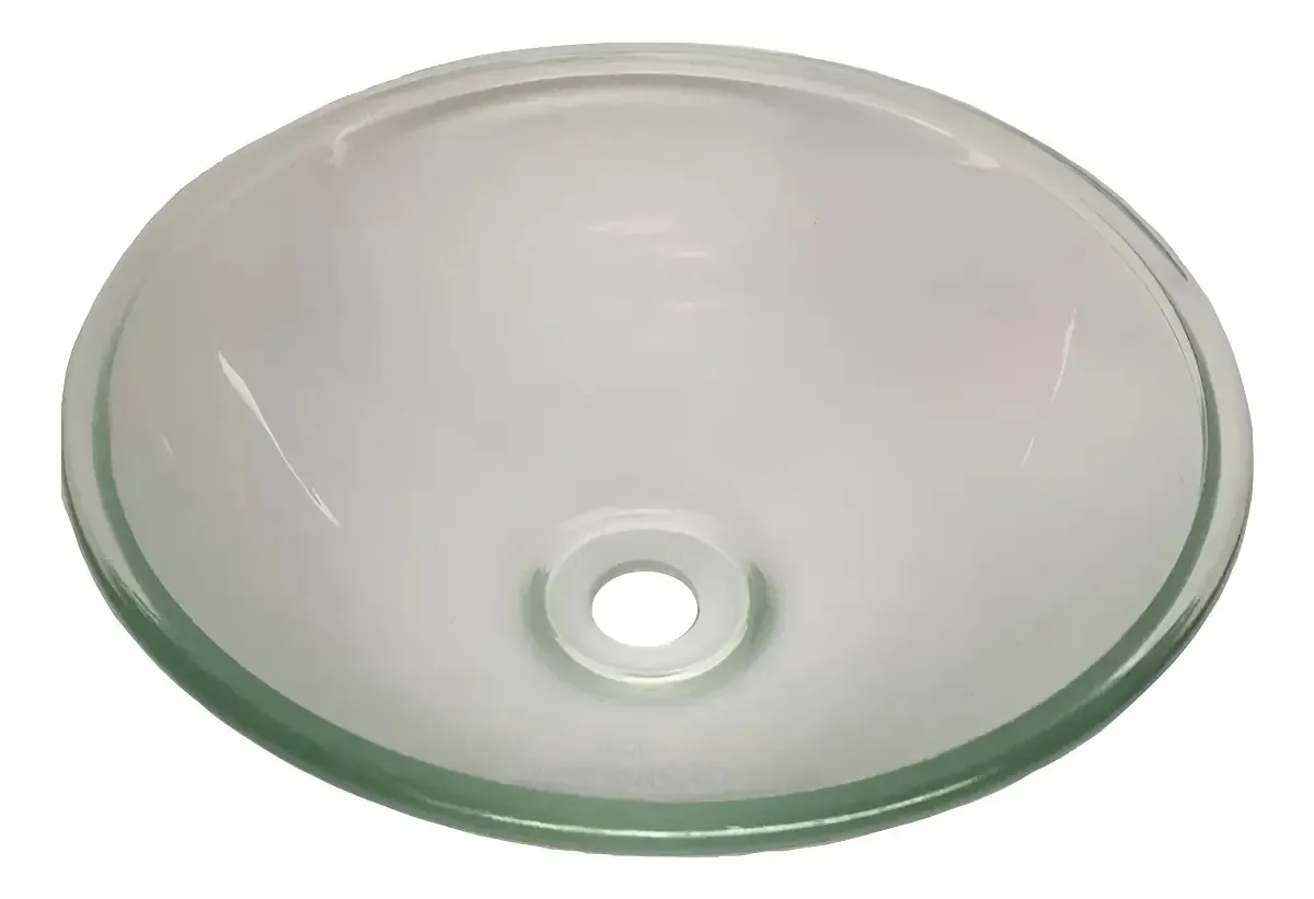 Cuba Vidro 29cm - Sobrepor Banheiro Transparente Texturizada