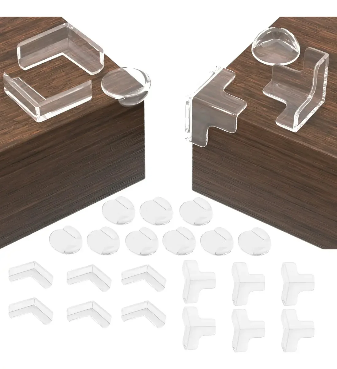 Protetores transparentes de cantos e bordas Morovanlaza para bebês, adesivo adesivo forte e durável, cantos macios para proteger mesas, móveis, bebês, crianças e idosos