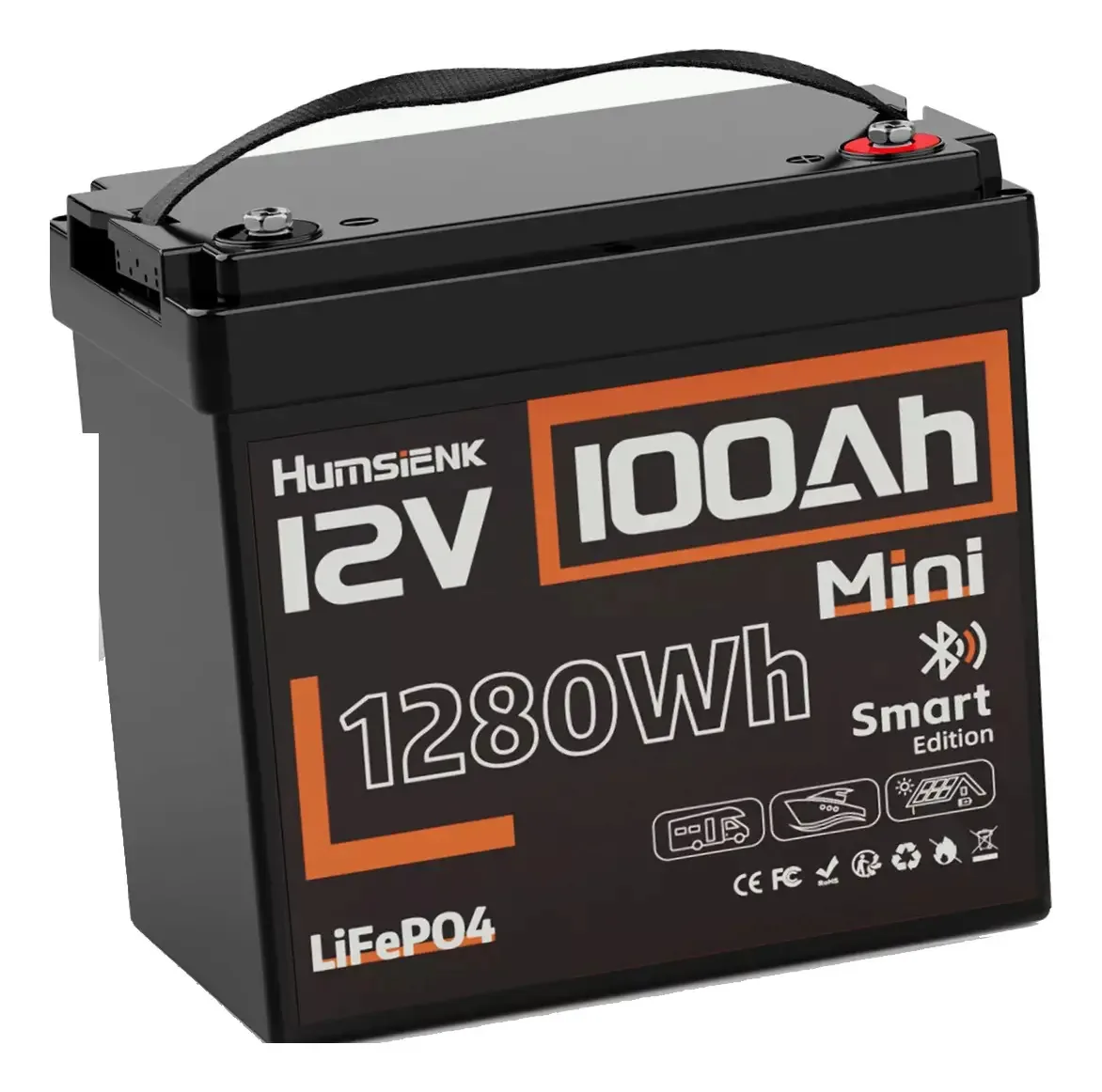 Bateria De Lítio 12v 100ah Lifepo4 Com Bluetooth Mini Pilha