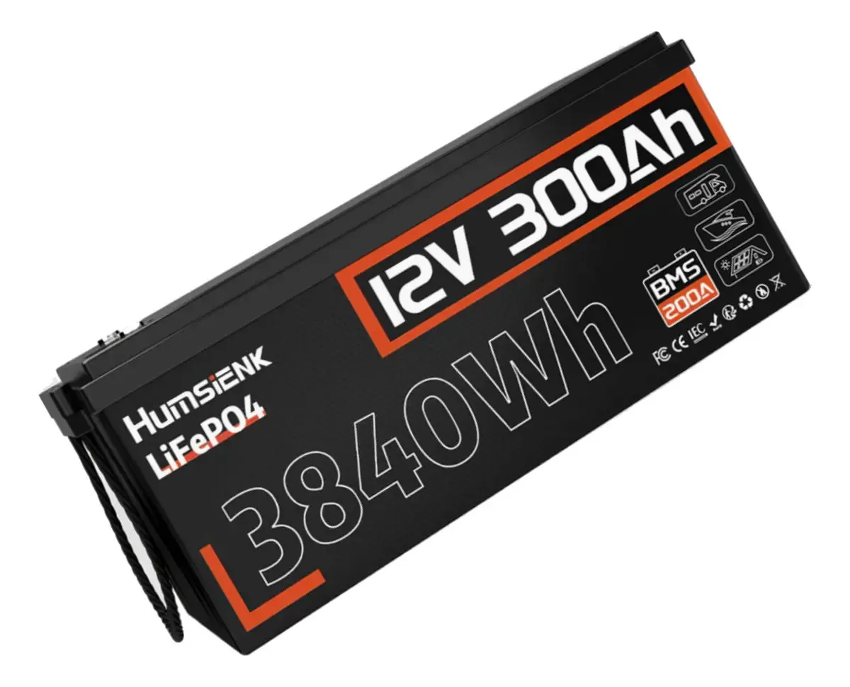 Bateria De Lítio 12v 300ah Lifepo4 3840wh Bms 200a Pila Solar