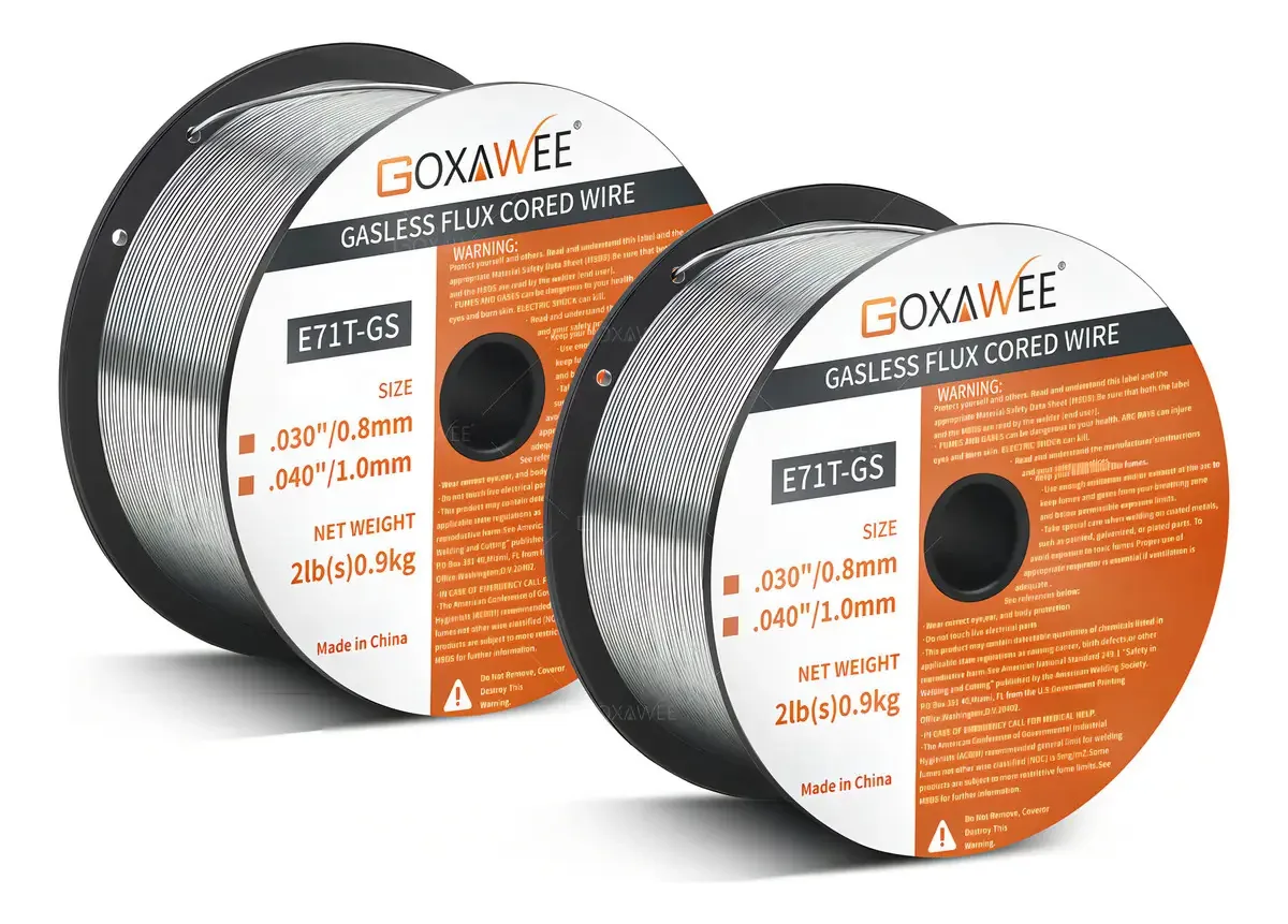 2 unidades de soldagem por microfio Flux Core de 0,030 '/ 0,8 mm são adequadas para soldagem Mig, adequadas para soldagem, como estruturas de aço, móveis, trilhos e tubos Goxawee