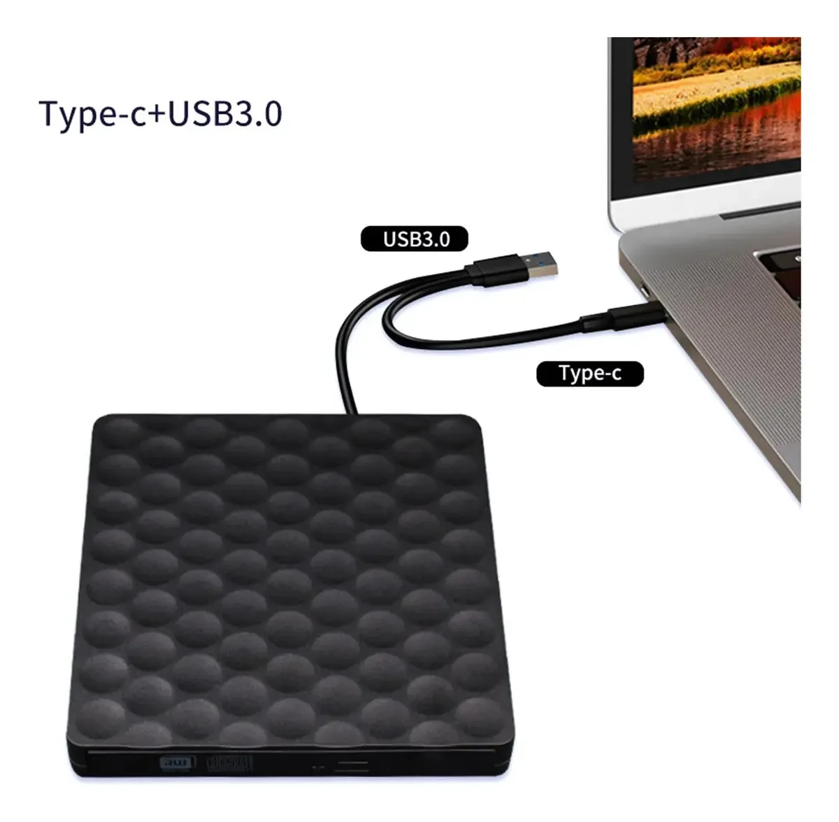 Unidades de DVD Externas para Laptop USB3.0 USB C Reprodutor de DVD para Laptop ROM Unidades de Disco DVD Portáteis Gravadores de DVD
