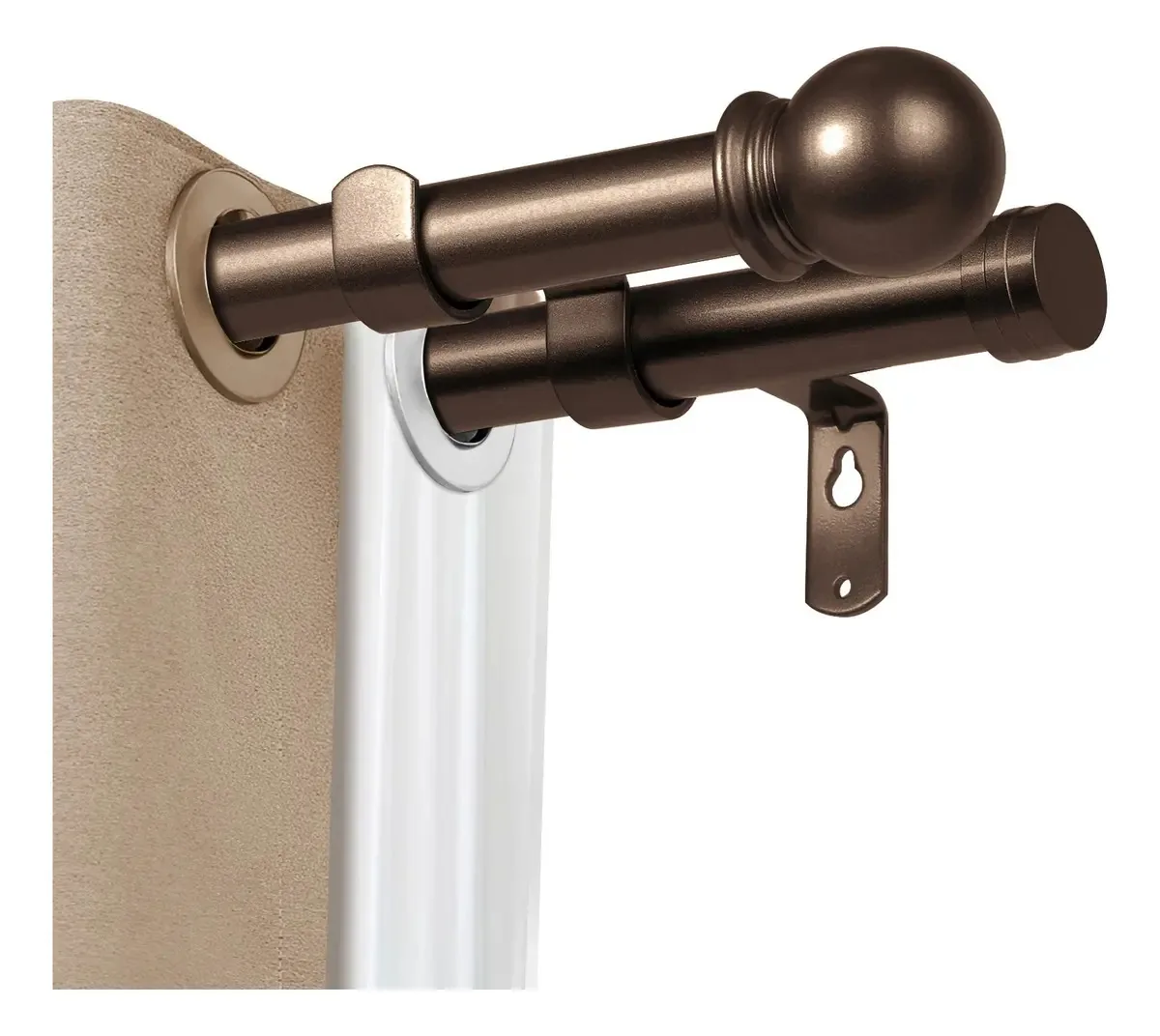 Varão duplo comprimento mínimo 80cm comprimento máximo 3.92m KKLUV cortineros dobles bronze antigo