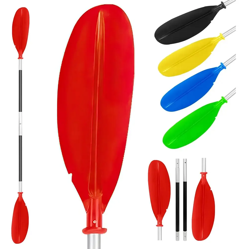 Raquete de caiaque de alumínio, 222cm, vermelha