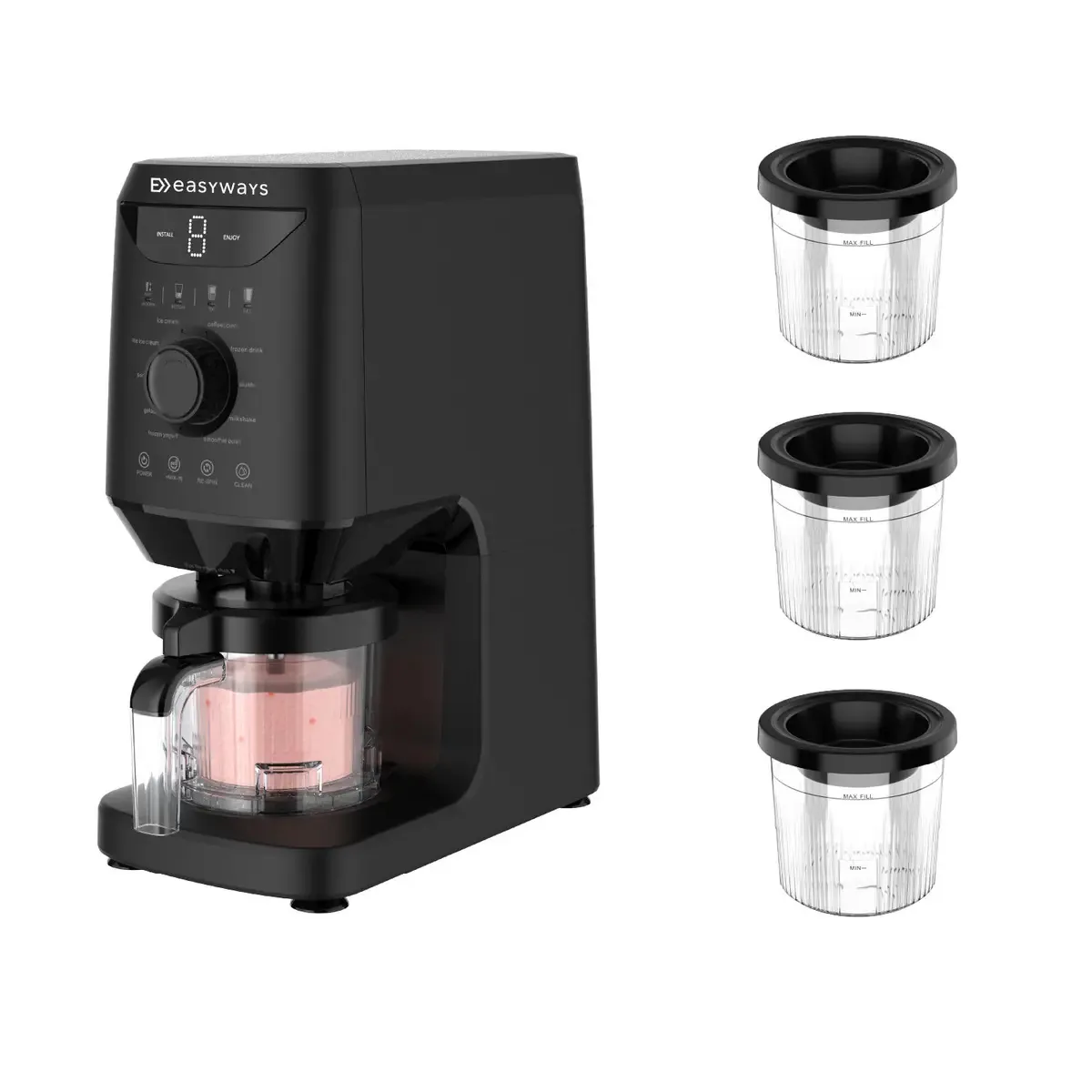Máquina de sorvete Amalfi Deluxe + 3 Bowls 500 Mleasyways