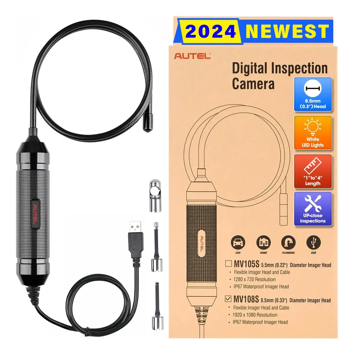 Boroscópio Autel MV105S com sonda de 1 m