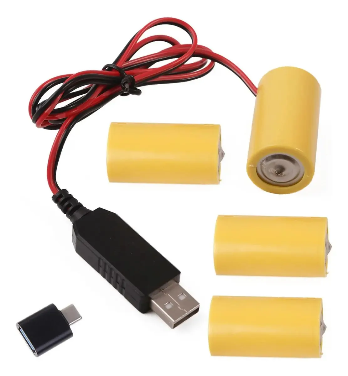 Gmbylby - Conversor De Energia USB Dcbuck Eliminadores De Bateria Substitui 4 Peças De 1,5 V Lr14 C Conectar Para Luz LED Lr14 C Bateria