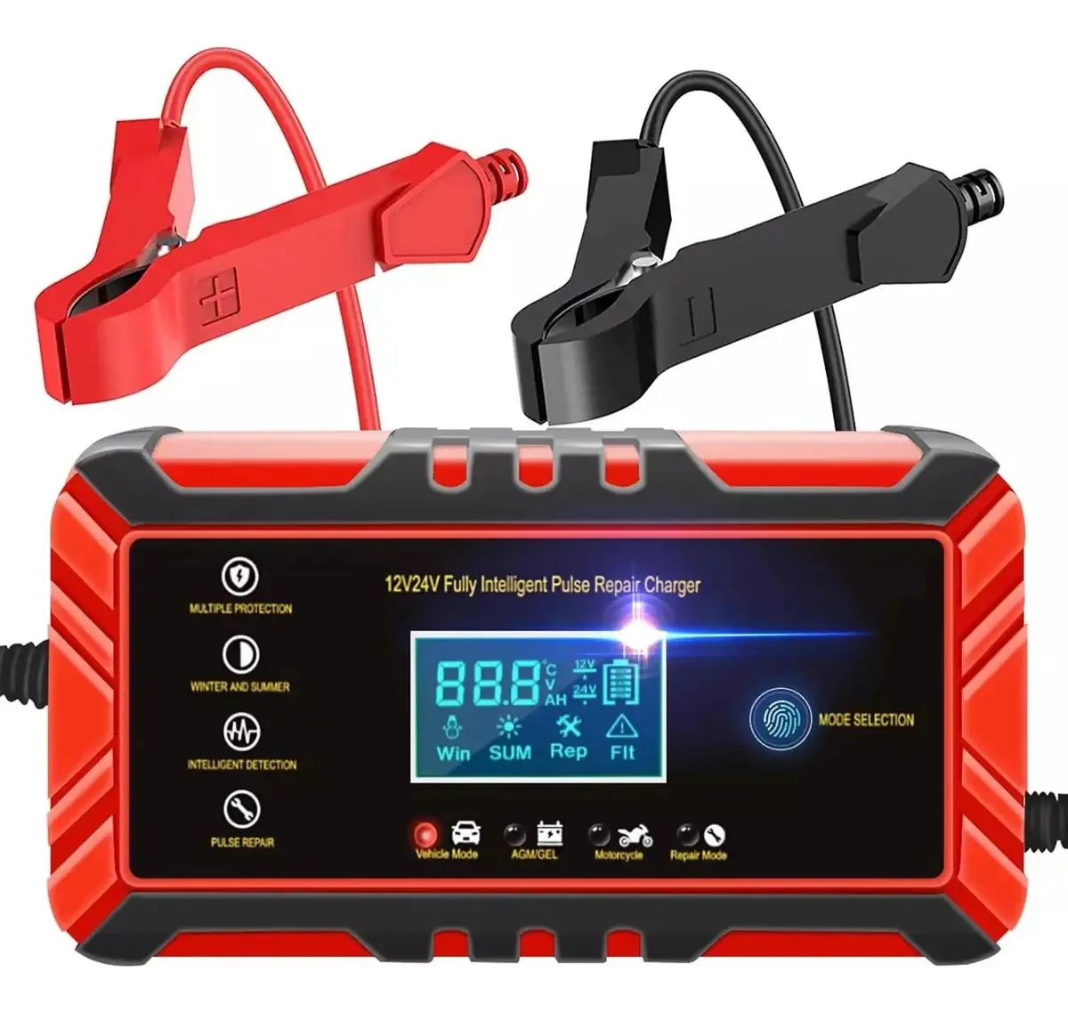 Carregador/carregadores de bateria plug-in Techvida: 8 A, 6, 0 W, vermelho
