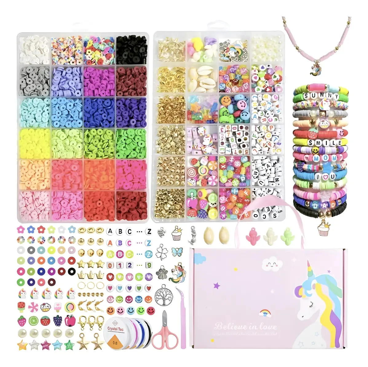 Kit completo de pulseiras Armar Bijouterie Letters
