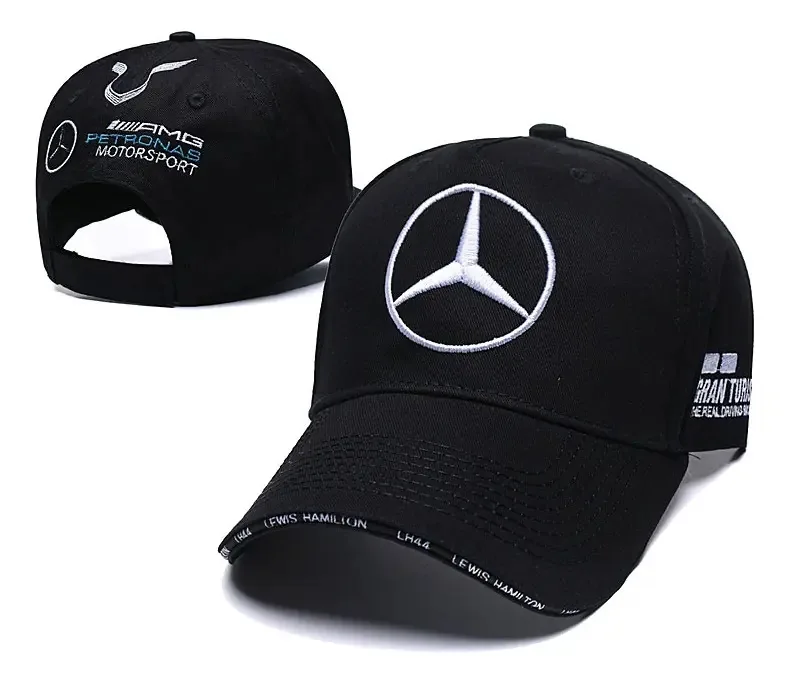 Bonés de beisebol de corrida F1 bordados para preto, tamanho M