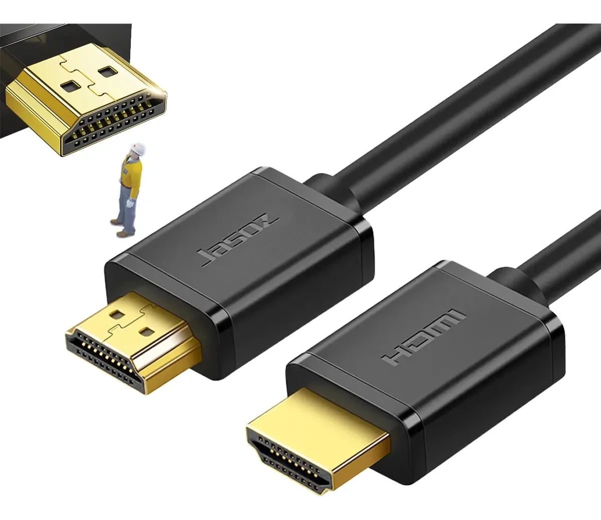 Cabo adaptador Cabo HDMI de 1 HDMI macho para 1 HDMI macho Aurpai preto de 1 m