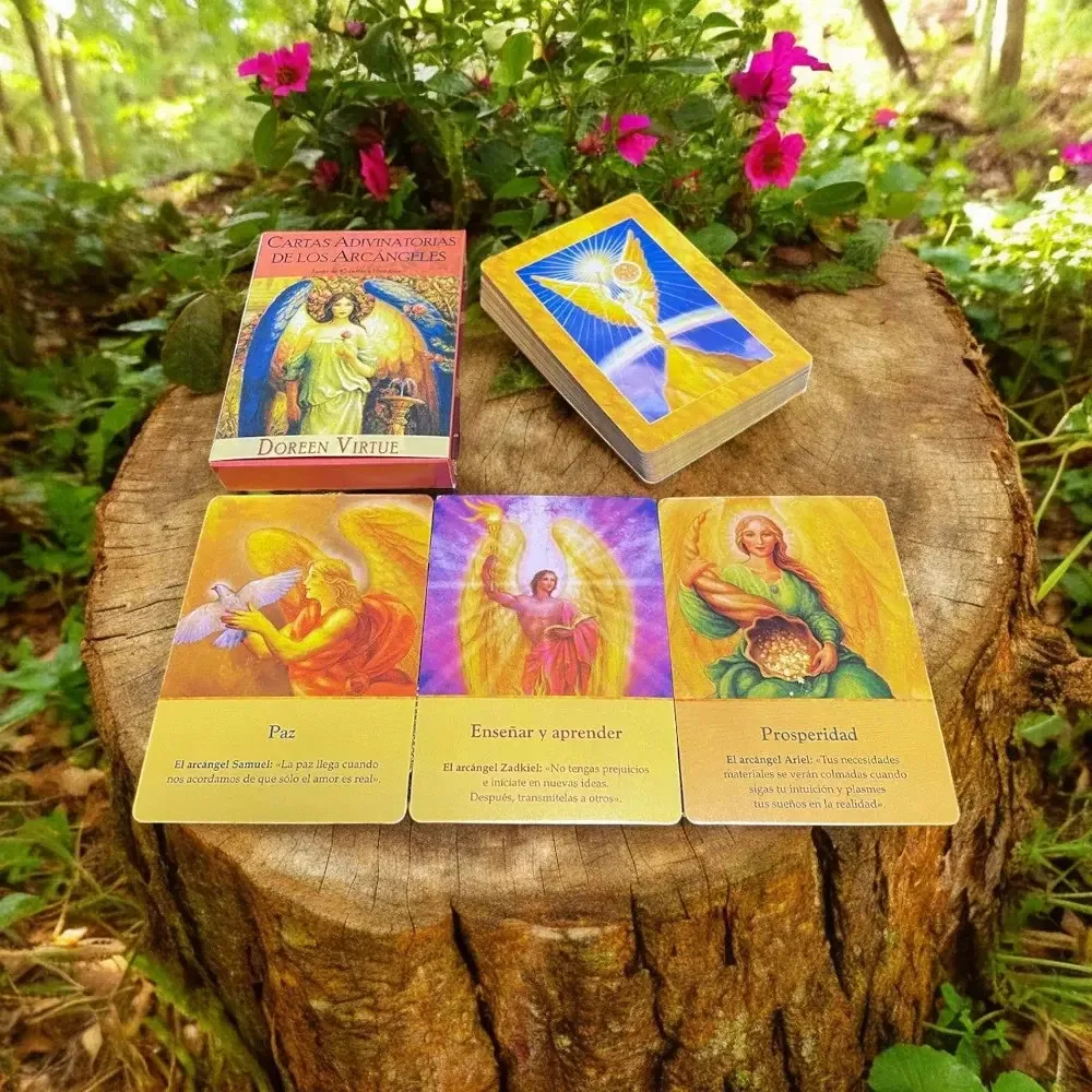 Todosdm Tarot Deck Divinatory Oracle Cards of the Archangels em espanhol, 45 cartas, guia em PDF