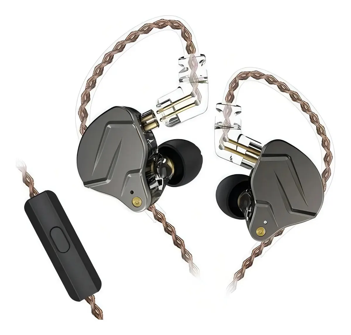 Fones de ouvido Zsn Pro Hifi, metálicos, microfone, drivers duplos