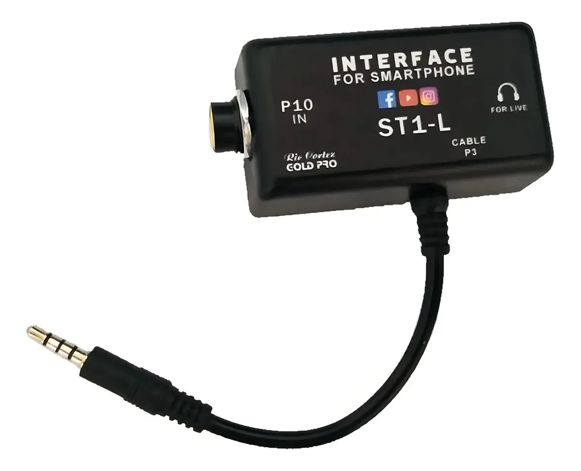 St1 Interface De Áudio P/ Podcast Live Som Microfones Cor Preto